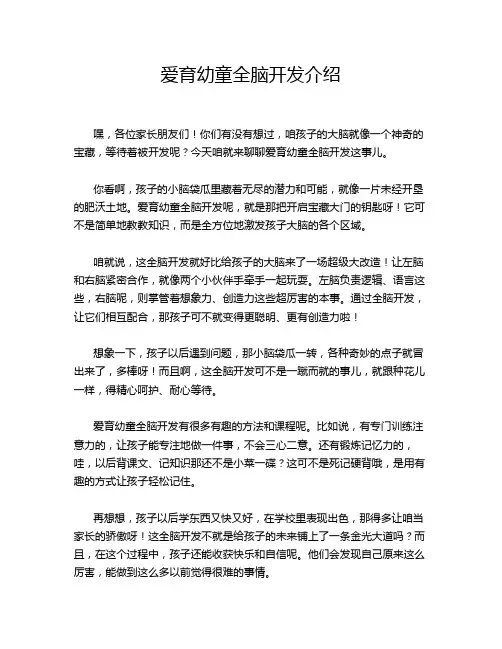 爱育幼童全脑开发介绍