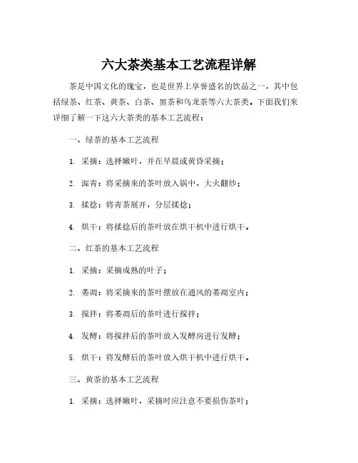 六大茶类基本工艺流程