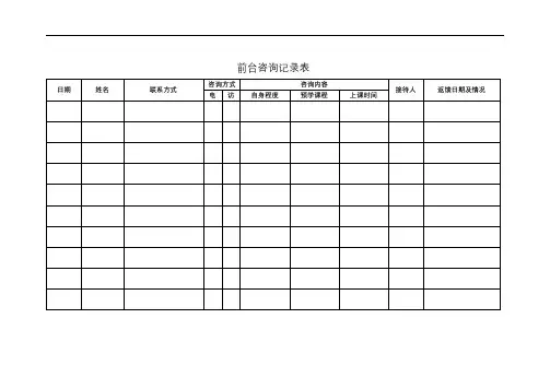 教育机构常用表格