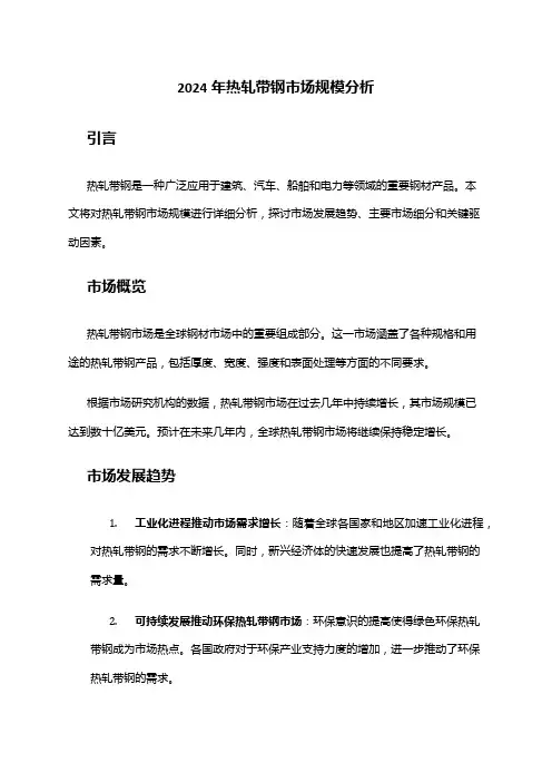 2024年热轧带钢市场规模分析