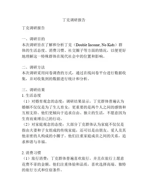 丁克调研报告
