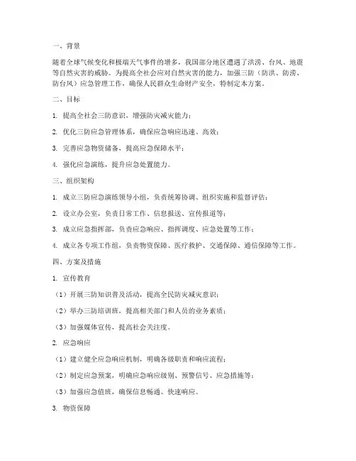 强化三防应急演练方案及措施