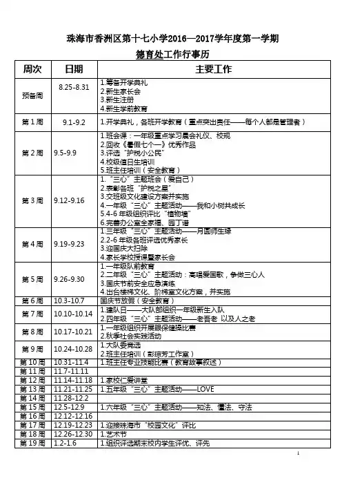 德育处16-17(上)行事历