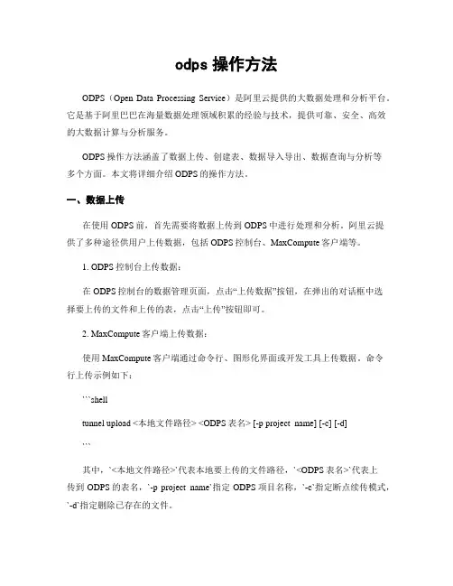 odps操作方法