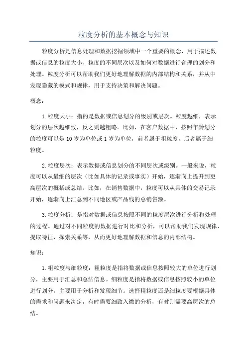 粒度分析的基本概念与知识