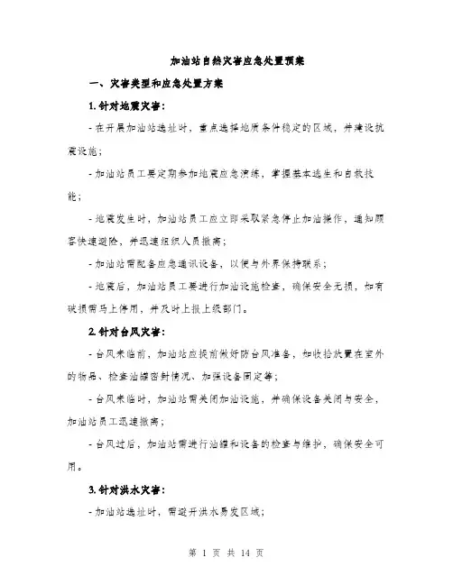 加油站自然灾害应急处置预案（4篇）