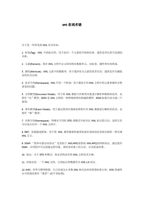 xml名词术语