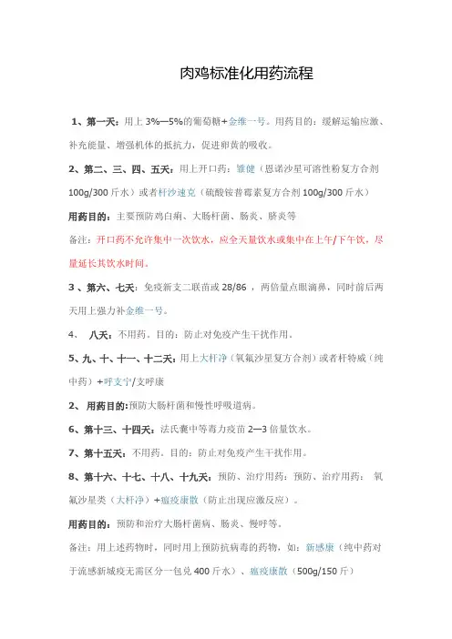 肉鸡标准化用药流程