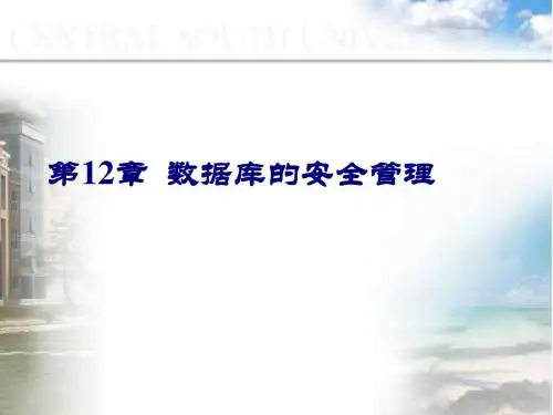 数据库的安全管理培训教材(共 58张PPT)