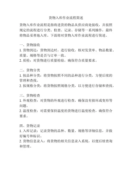 货物入库作业流程简述