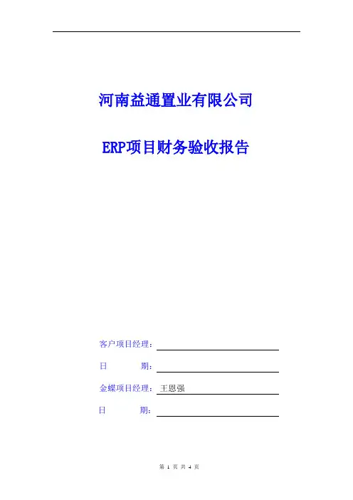 验收报告(财务)