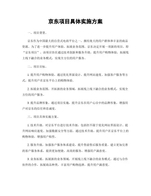 京东项目具体实施方案