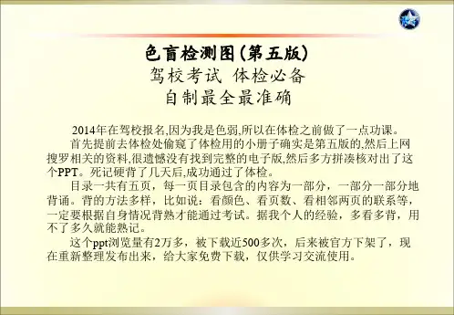 色盲检测图(第五版)-驾校考试-体检必备-自制最全最准确
