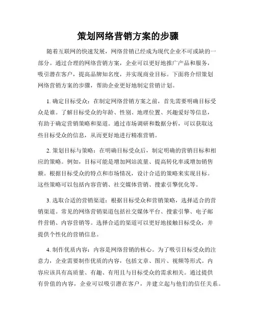 策划网络营销方案的步骤