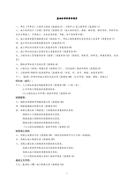 建筑资料整理顺序全部