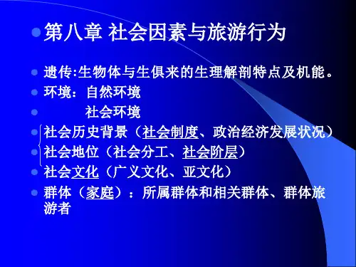 旅游心理学课件 第八章 社会因素与旅游行为1