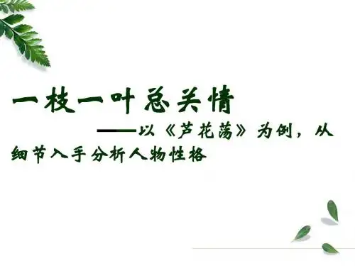 以《芦花荡》细节描写