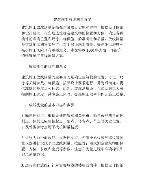 建筑施工放线测量方案