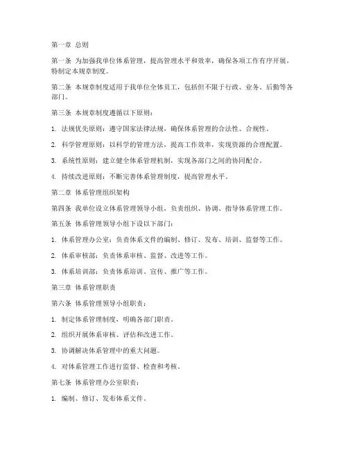 体系管理规章制度