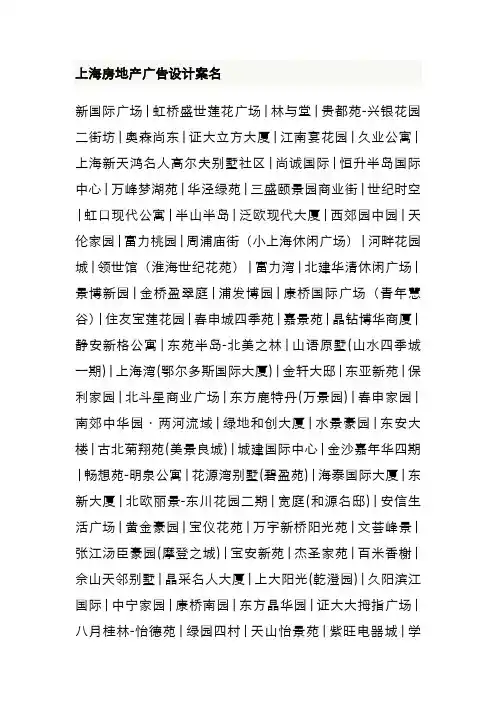 上海房地产广告设计案名DOC