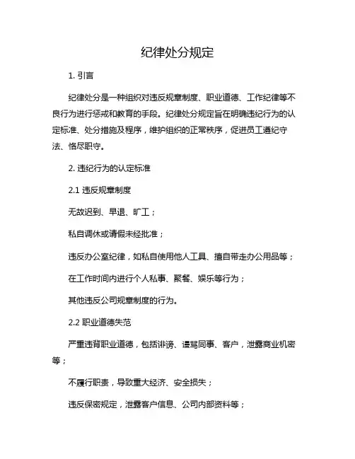 纪律处分规定