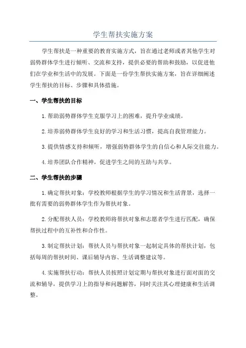 学生帮扶实施方案