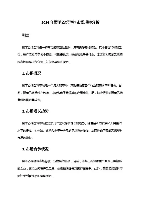 2024年聚苯乙烯塑料市场规模分析