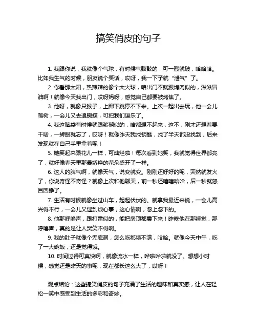 搞笑俏皮的句子