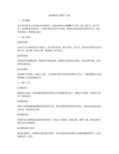 建筑钢筋工程施工方案