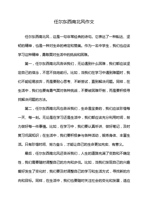 任尔东西南北风作文