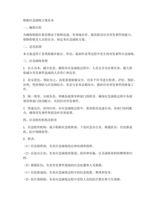船舶应急演练方案范本