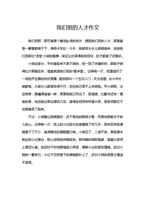 我们班的人才作文