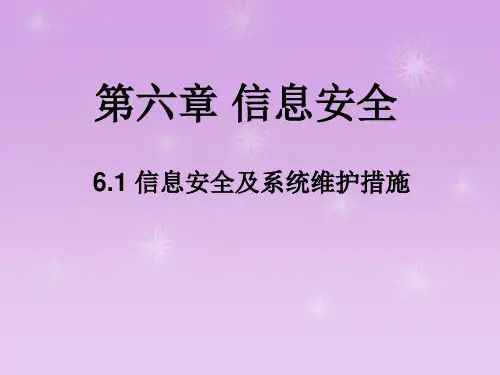 高一信息技术课件信息安全及系统维护措施资料重点