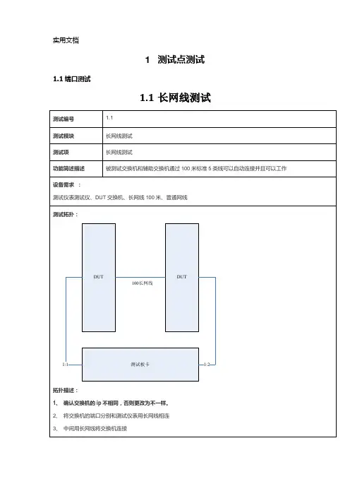交换机测试点测试