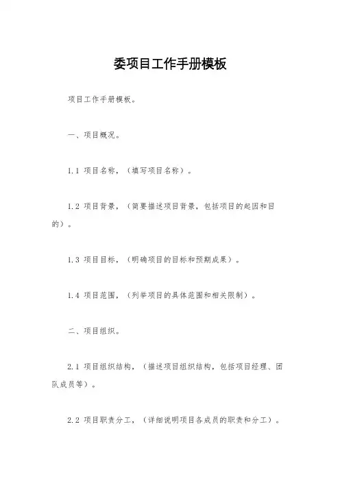 委项目工作手册模板