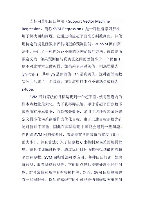 svm回归算法