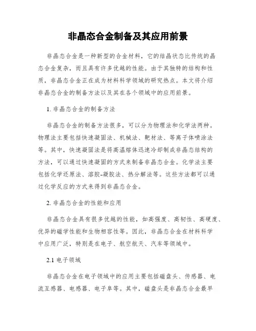 非晶态合金制备及其应用前景