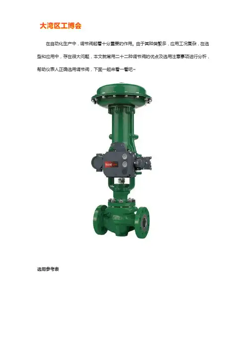 调节阀选型需要哪些参数【大全】