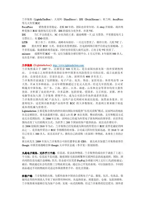 几大外贸B2C大佬