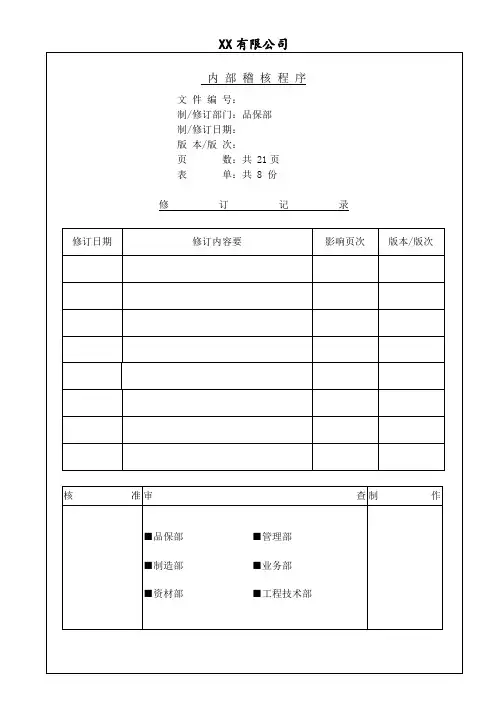 内部稽核程序