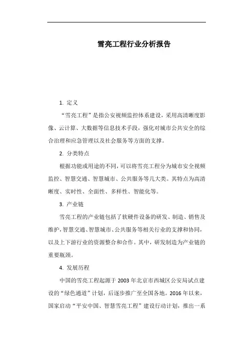 雪亮工程行业分析报告