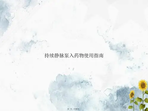 持续静脉泵入药物使用指南讲课文档