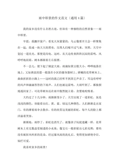 雨中即景的作文范文(通用4篇)精选