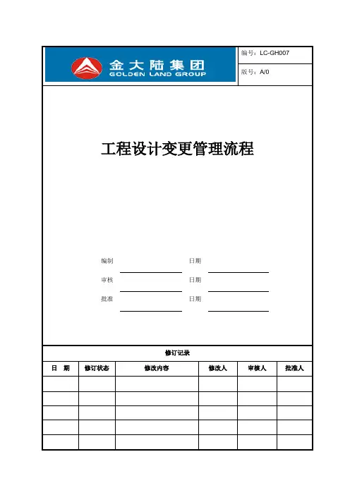 建设项目工程设计变更管理流程