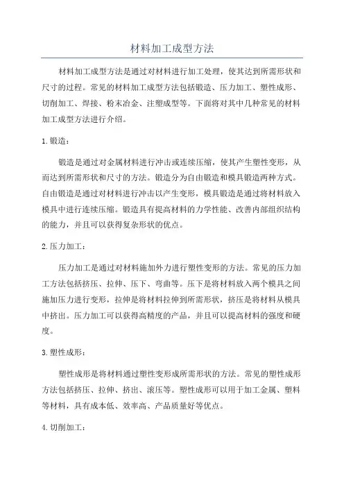 材料加工成型方法