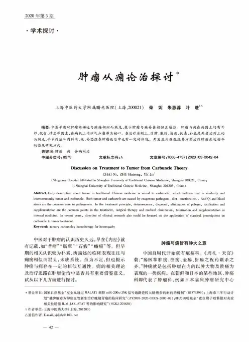 肿瘤从痈论治探讨