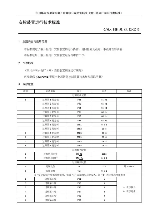 频率电压紧急控制装置运行技术标准 (1)