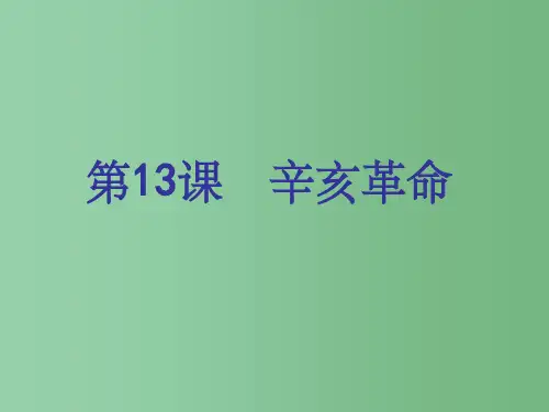 高中历史 第13课 辛亥革命1 新人教版必修1