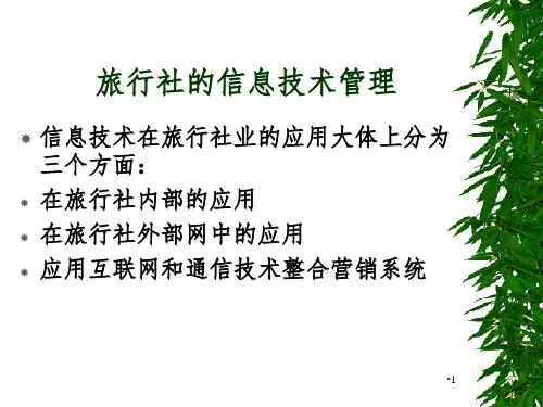 第3章--旅行社的信息技术管理PPT课件