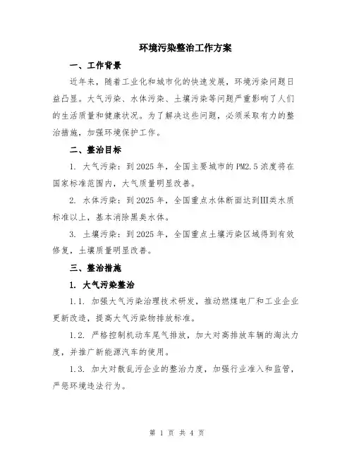 环境污染整治工作方案
